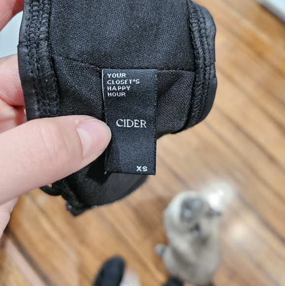 Cider Cruelty Free Faux Leather Zip Up Crop Cami Top Size XS - Picture 3 of 3